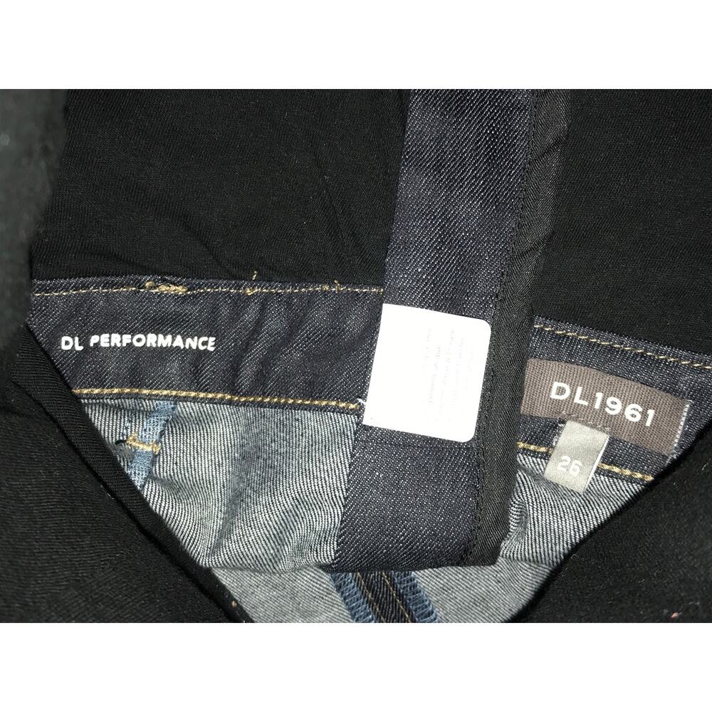 DL1961 Holloway Dark Wash Denim Flare Leg Jumpsuit 26 DL Performance - Picture 11 of 14